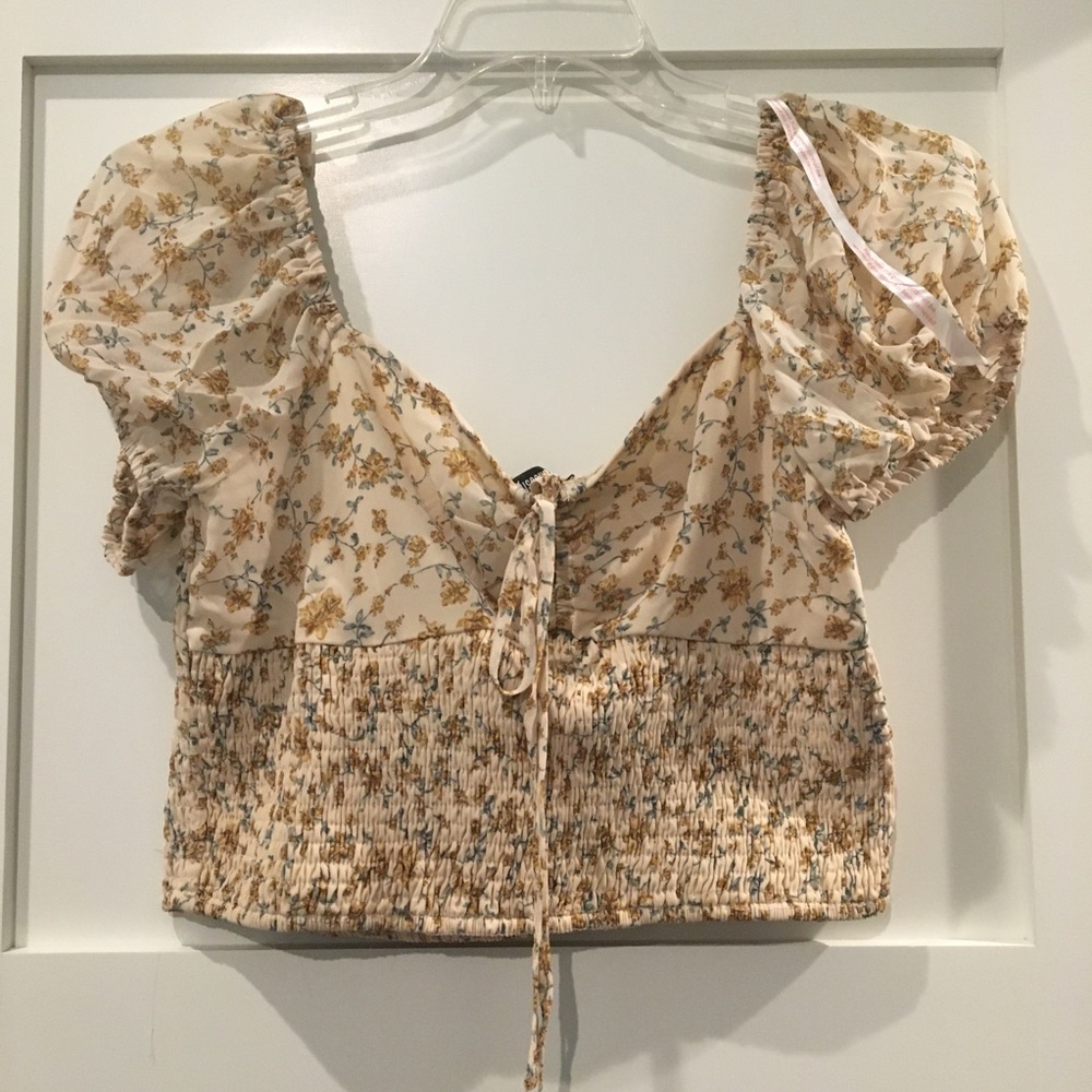 Missguided Smocked Milkmaid Top size 14